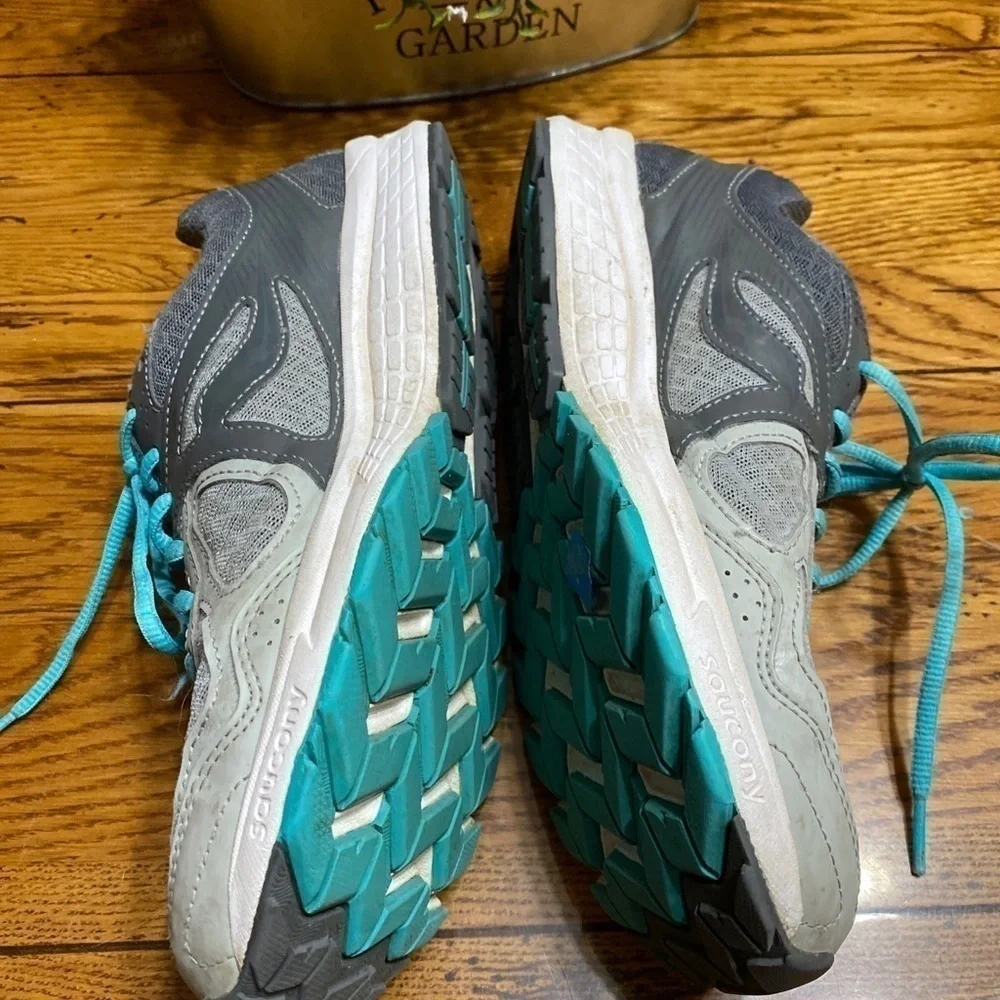 𝅺saucony Grid Cohesion SZ-9.5 Shoes Grey/Teal/White